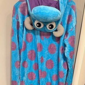 Sully, monsters inc Blue and Purple Polka Dot Onesie/Costume